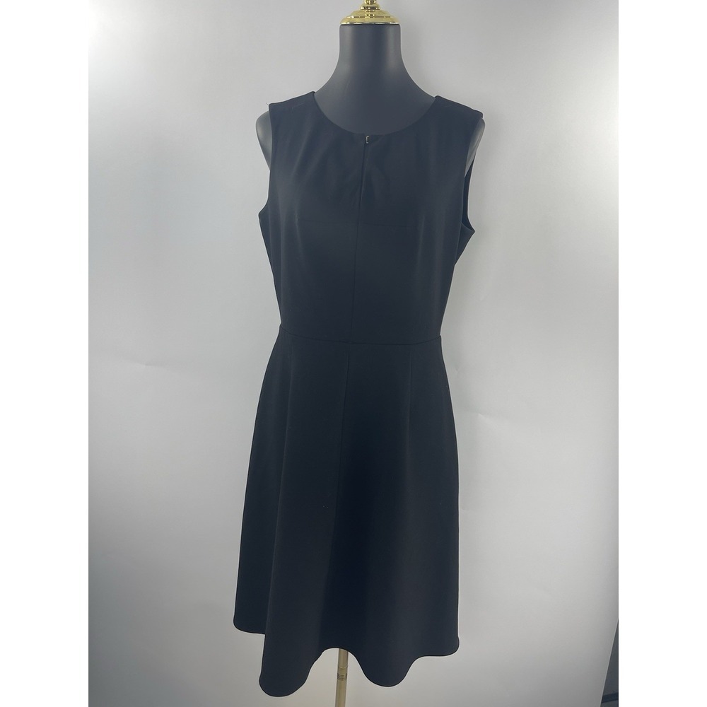 Calvin Klein Women's Fit & Flare Sleeveless Black Workwear Office Dress Size 10